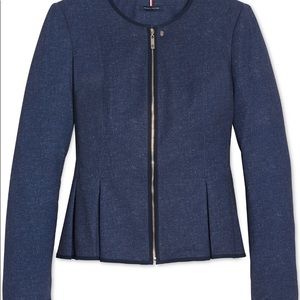 Tommy Hilfiger Zippered Collarless Jacket/Blazer